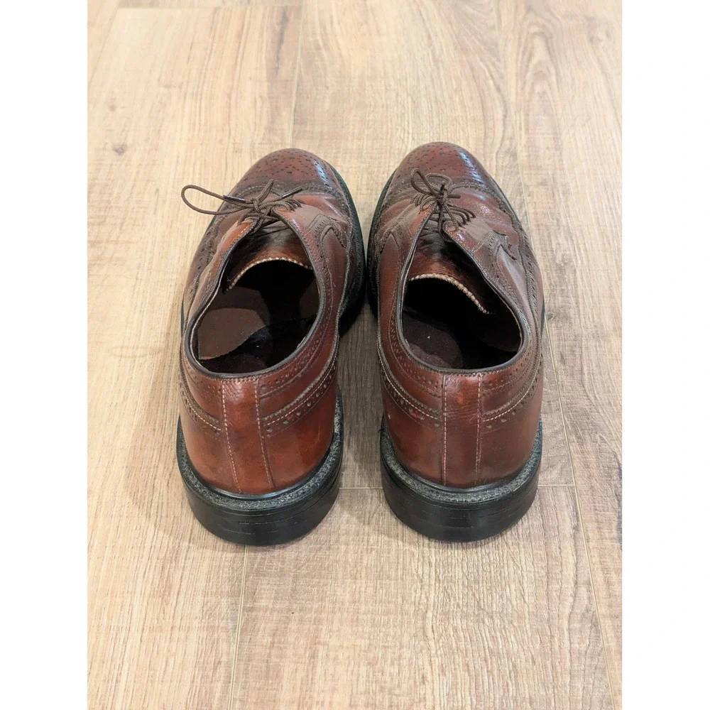 American Gentleman Mens Brown Leather Wingtip Oxford Shoes Made in USA 13 D